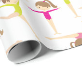 Cute Gymnasts Wrapping Paper Cadeaupapier (Rol Hoek)