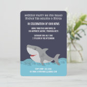 Cute Haai Thema Zomer Strand Oceaan Feestje Kaart (Staand voorkant)