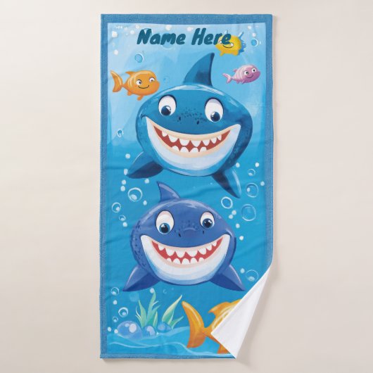 Cute Haaien Strandhanddoek Badhanddoek (Badhanddoek)