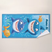 Cute Haaien Strandhanddoek Badhanddoek (Badhanddoek)
