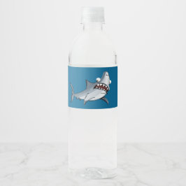 Cute Haaien Verjaardagsfeestje Waterfles Etiket