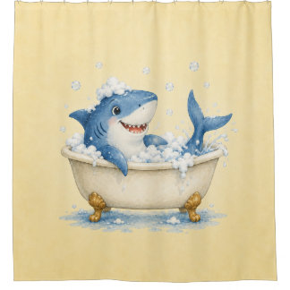 Cute Haaienbad Waterverf Douchegordijn