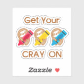 Cute haal je kraak op de grond sticker (Vel)