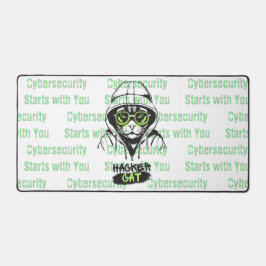Cute Hacker Kat Illustratie – Cybersecurity cadeau Bureaumat