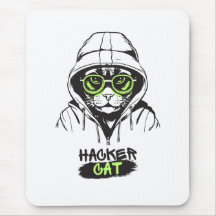 Cute Hacker Kat Illustratie – Cybersecurity cadeau