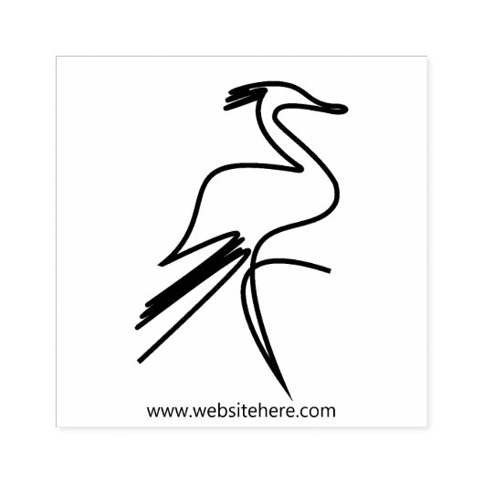Cute Hair Kraanvogel Rubberstempel (Afrduk)