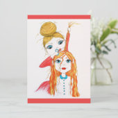Cute Haircut Whimsical Art Illustratie Kaart (Staand voorkant)