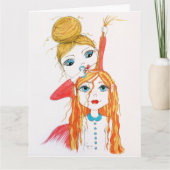 Cute Haircut Whimsical Art Illustratie Kaart (Voorkant)