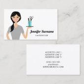 Cute Hairdresser Woman Illustration Hair Stylist Visitekaartje (Voorkant / Achterkant)