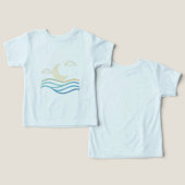 Cute Half Moon & Waves – Minimal Night Design for  (Ontwerp Voorkant & Achterkant)