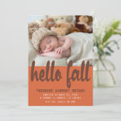 Cute Hallo Herfst herfst Baby Birth Foto Aankondiging (Staand voorkant)