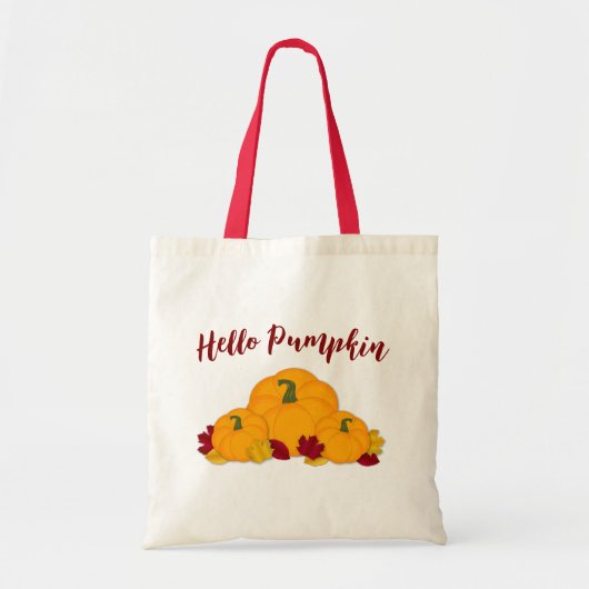 Cute Hallo Pumpkin Fall Leaves Tote Bag (Voorkant)
