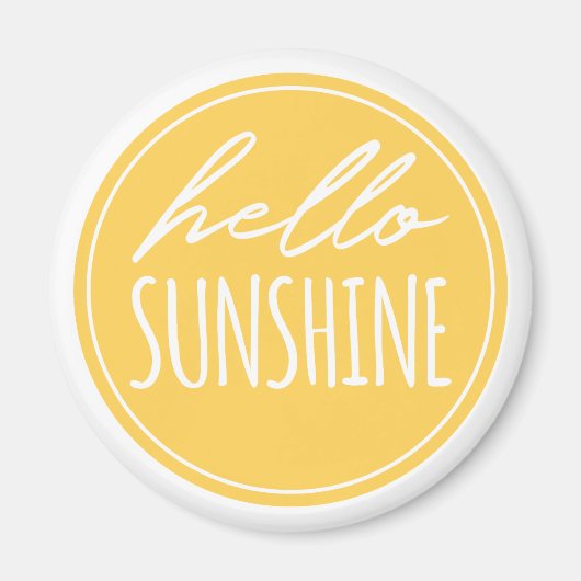 Cute Hallo Sunshine Quote Yellow Sun Magnet (Voorkant)