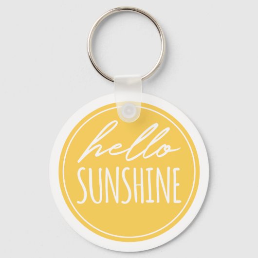 Cute Hallo Sunshine Yellow Sun Happy Sleutelhanger (Voorkant)