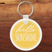 Cute Hallo Sunshine Yellow Sun Happy Sleutelhanger (Voorkant)