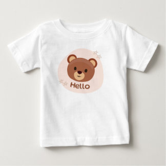 Cute "Hallo" Teddybeer Illustratie Kinderen T-shir