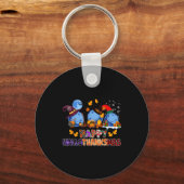 Cute Hallothanksmas Bowling Halloween Thanksgiving Sleutelhanger (Voorkant)
