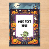 Cute Halloween Acryl Uitnodiging #5 (Voorkant)