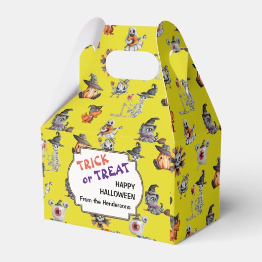 Cute Halloween all-over design, aangepast Bedankdoosjes (Voorkant Zijde)