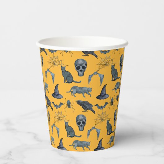 Cute Halloween all-over design Paper Cups Papieren Bekers (Achterkant)