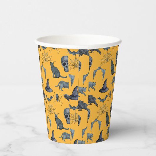 Cute Halloween all-over design Paper Cups Papieren Bekers (Rechts)
