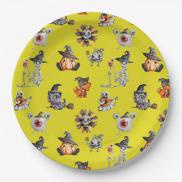 Cute Halloween all-over design Papieren Bordje