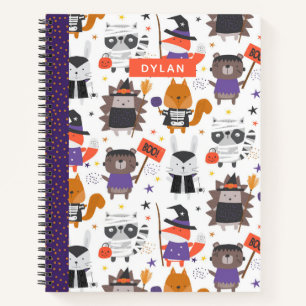 Cute Halloween Animals Personalized Sketchbook Notitieboek