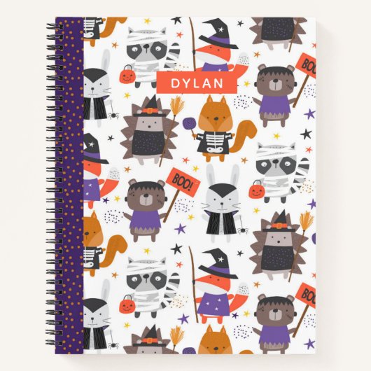 Cute Halloween Animals Personalized Sketchbook Notitieboek (Voorkant)