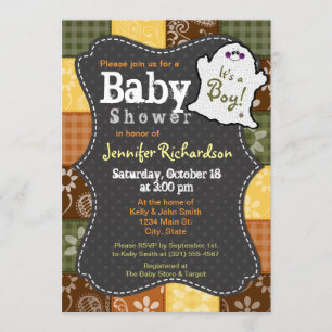Cute Halloween, Autumn, Baby shower Invitation Kaart