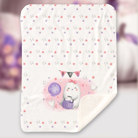 Cute Halloween Baby Sherpa Blanket Girl Deken