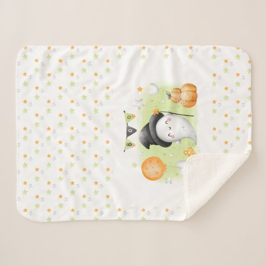 Cute Halloween Baby Sherpa Blanket Sherpa Deken (Voorkant (horizontaal))