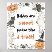 Cute Halloween Baby shower Babies zijn Sweet Sign Poster (Voorkant)