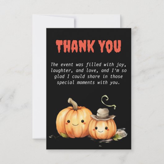 Cute Halloween Baby Shower Bedankkaartje Bedankkaart (Voorkant)