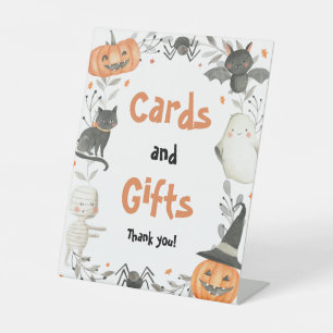 Cute Halloween Baby shower Cards and Gifts Sign Reclamebord Met Voetstuk