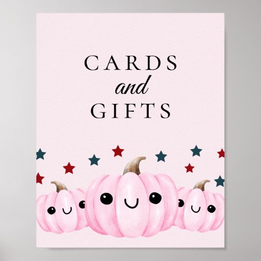 Cute Halloween Baby Shower Cards & Gift Sign Poster (Voorkant)
