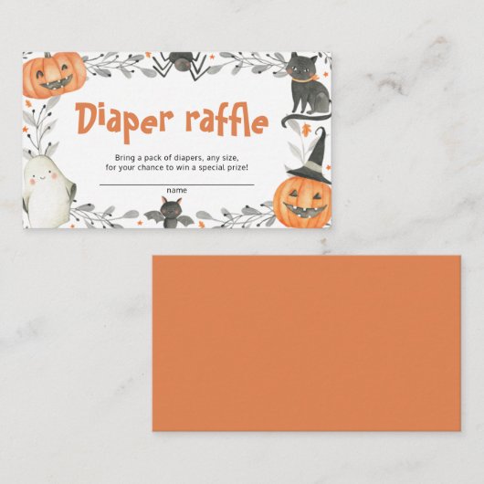 Cute Halloween Baby shower Diaper Raffle Kaarten (Voorkant / Achterkant)