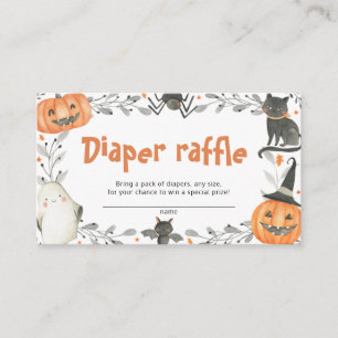 Cute Halloween Baby shower Diaper Raffle Kaarten