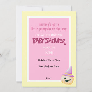 Cute Halloween Baby shower Invitation Kaart