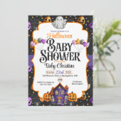 Cute Halloween Baby shower Invitation Kaart (Staand voorkant)