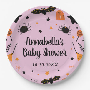 Cute Halloween Baby shower Papieren Bordje