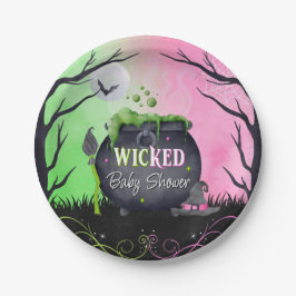 Cute Halloween Baby Shower Witch Plates Papieren Bordje