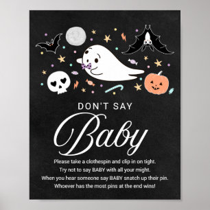 Cute Halloween Baby Shower Zeg Geen Baby Bordje Poster
