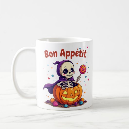 Cute Halloween baby skeleton mug Koffiemok (Links)