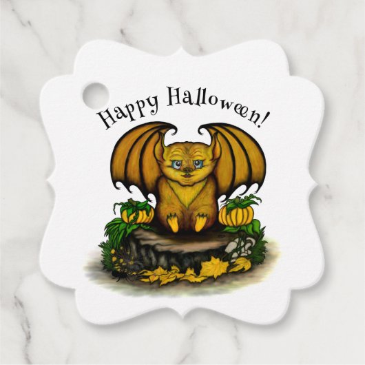 Cute Halloween Bat Bedankjes Labels (Voorkant)