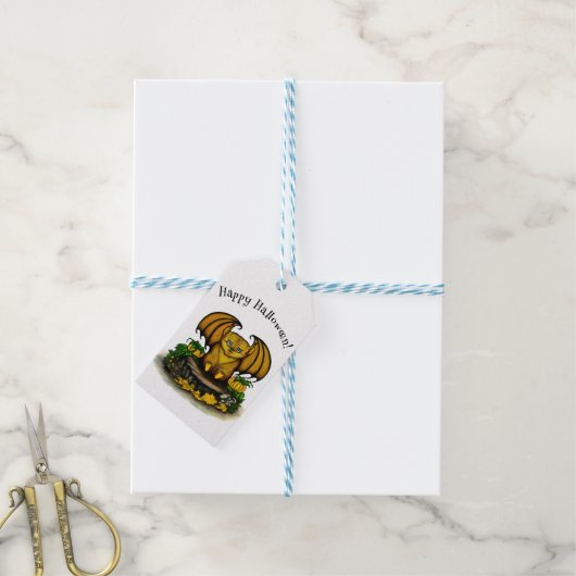 Cute Halloween Bat Cadeaulabel (Met Touw)