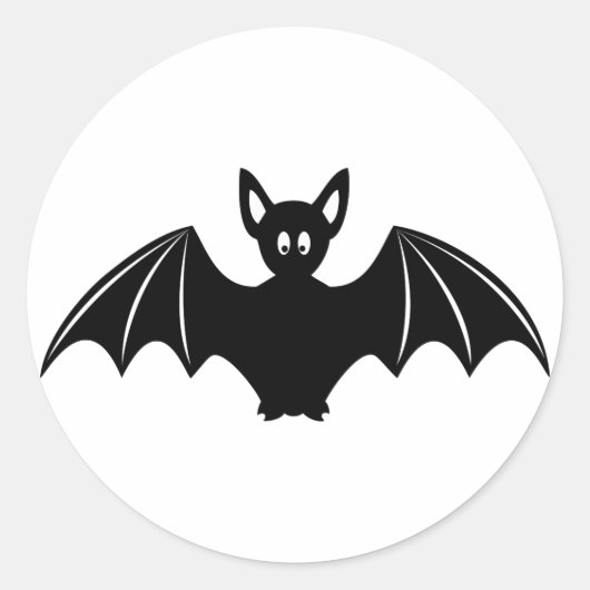 Cute halloween bat cartoon ronde sticker (Voorkant)