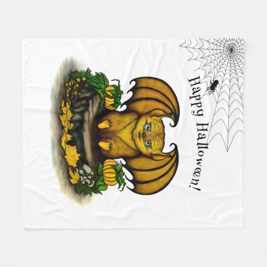 Cute Halloween Bat Fleece Deken (Voorkant (Horizontaal))