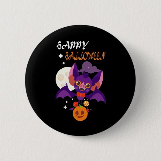 Cute Halloween Bat Gifts Idea Ronde Button 5,7 Cm (Voorkant)
