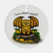 Cute Halloween Bat Glas Ornament (Achterkant)