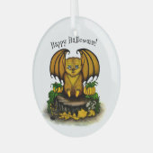 Cute Halloween Bat Glas Ornament (Voorkant links)